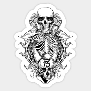 Skeleton Number Thirteen II Sticker